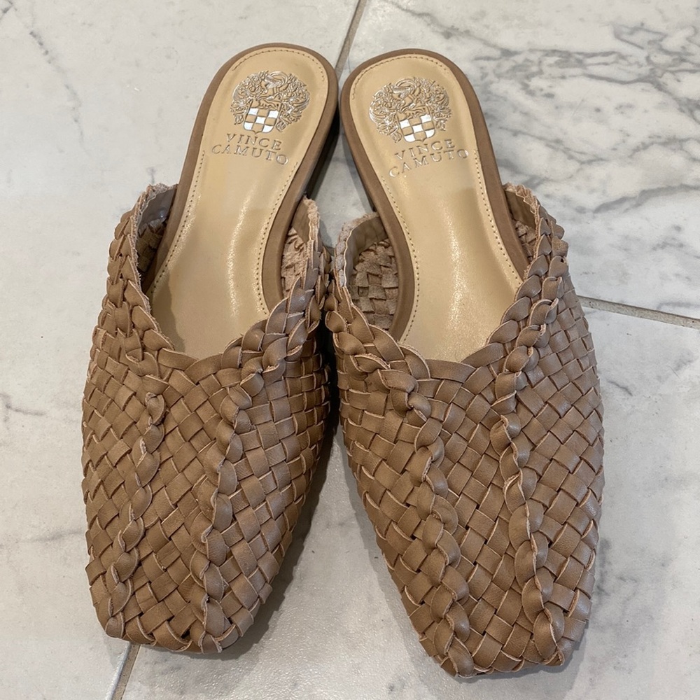 Leather slide mules